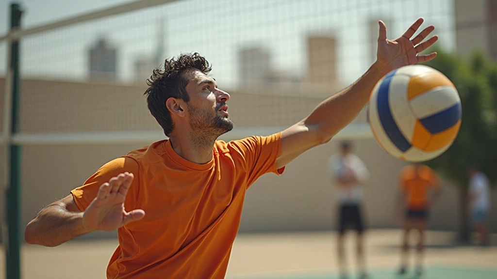 لاعب كرة طائرة يقوم بتنفيذ إرسال قوي وموثوق